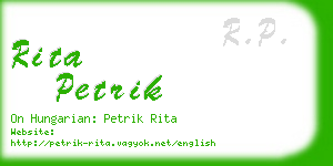 rita petrik business card